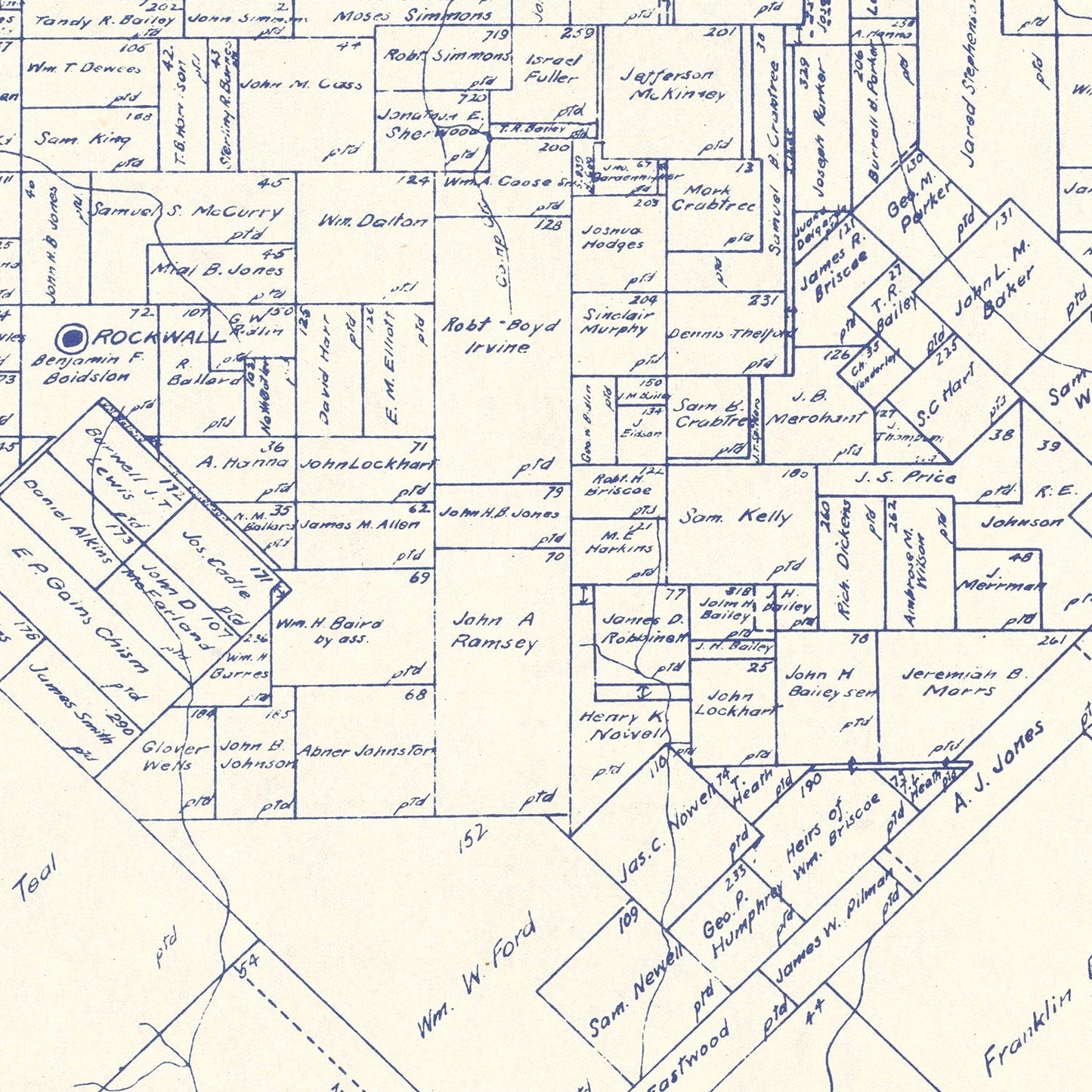 Vintage Map of Rockwall County, Texas, 1927