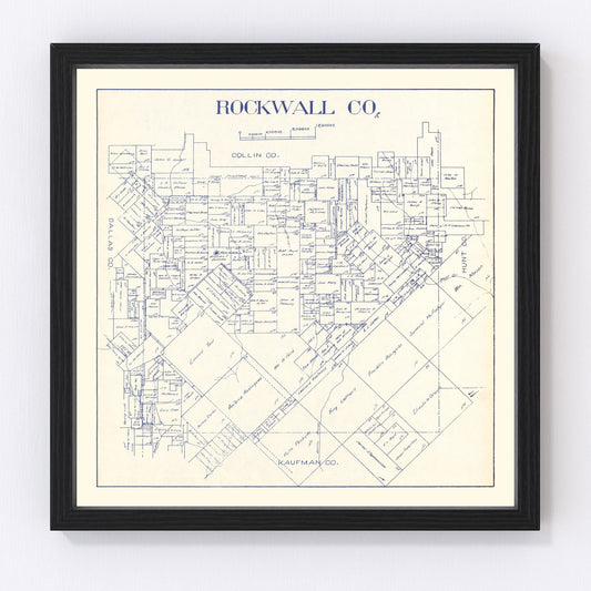 vintage map of Rockwall County, Texas, 1927