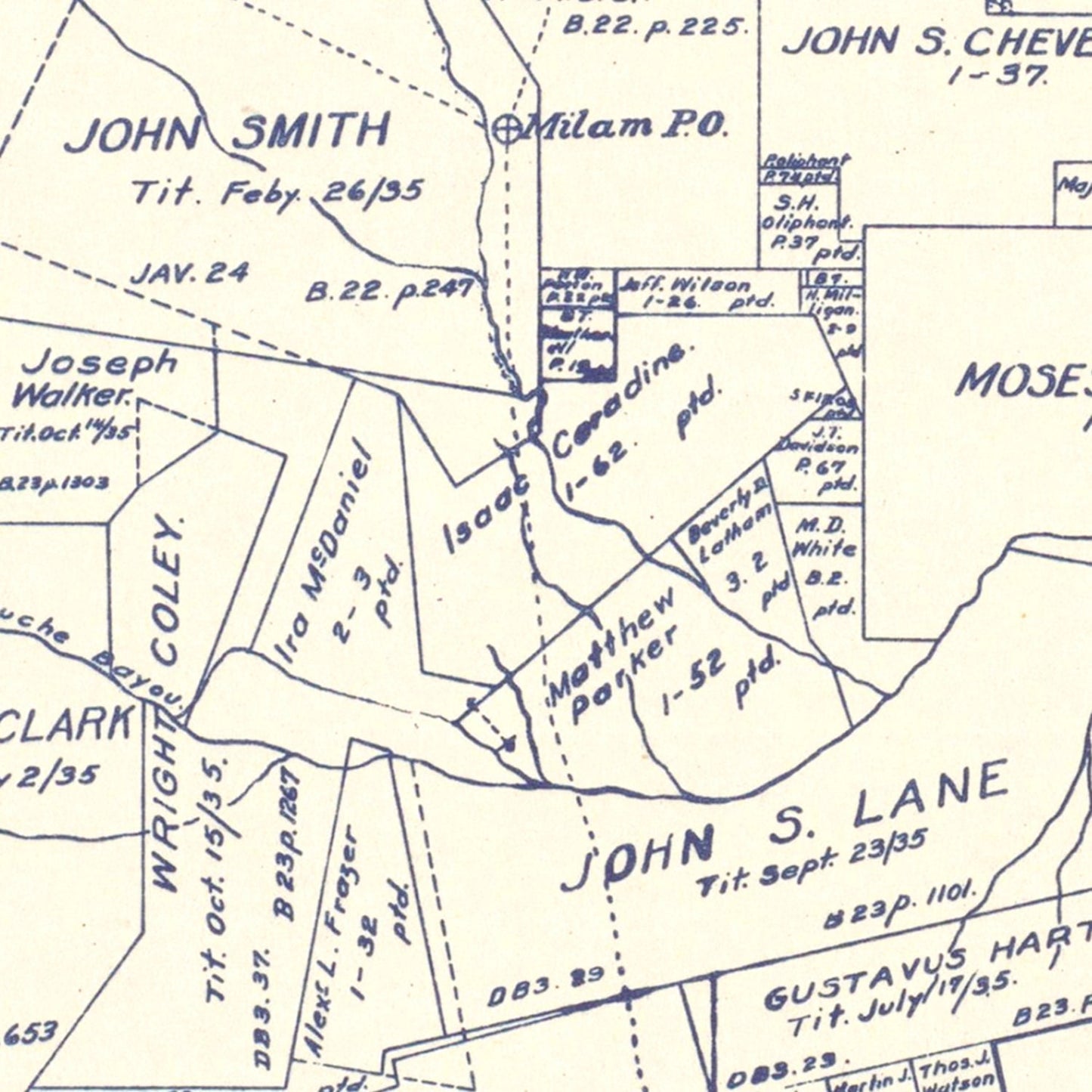 Vintage Map of Sabine County, Texas, 1920