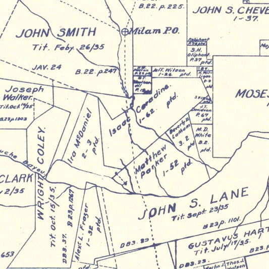 Vintage Map of Sabine County, Texas, 1920