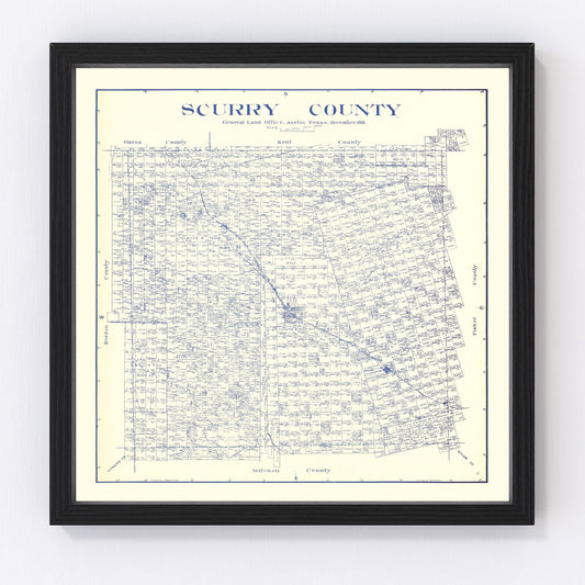 vintage map of Scurry County, Texas, 1921