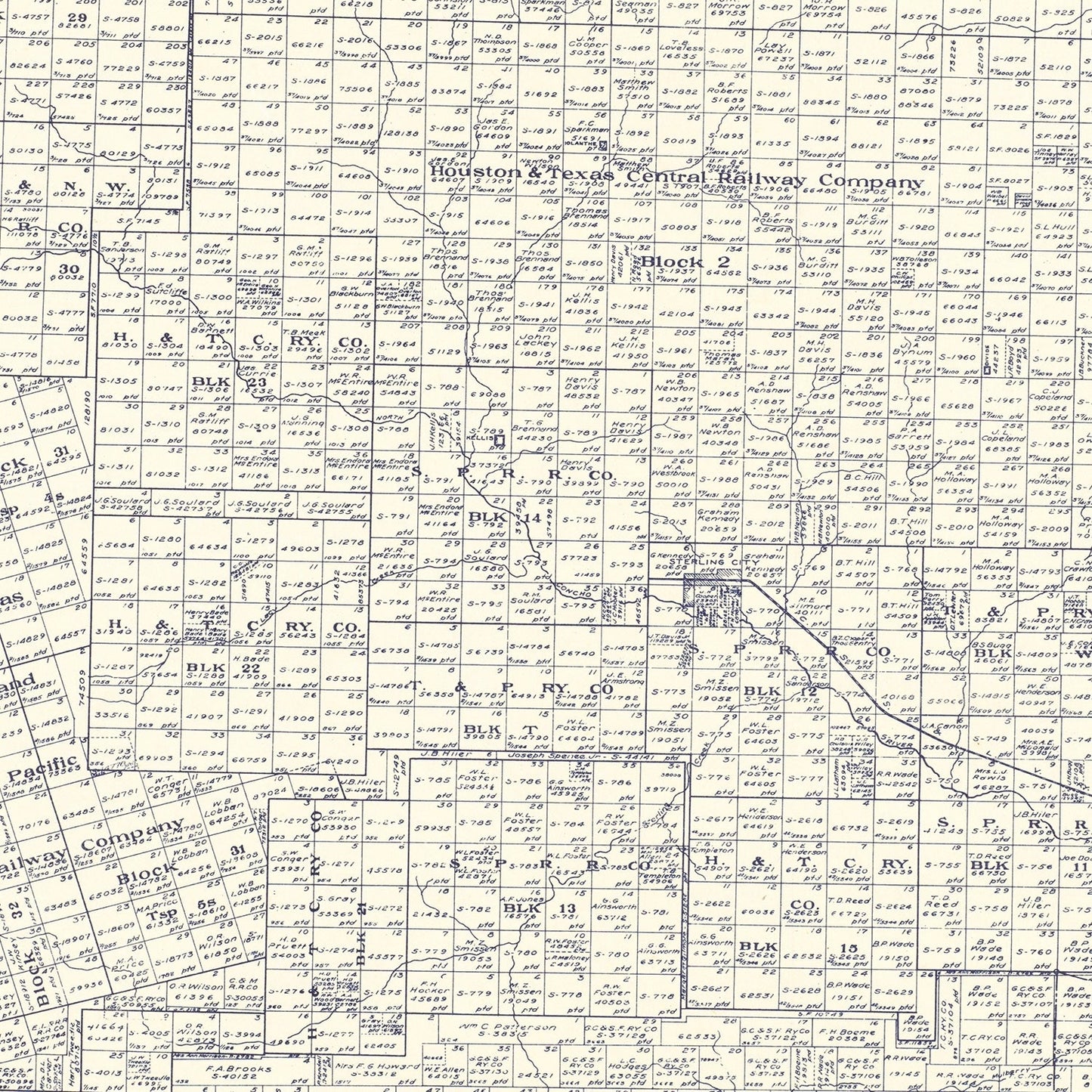 Vintage Map of Sterling County, Texas, 1926