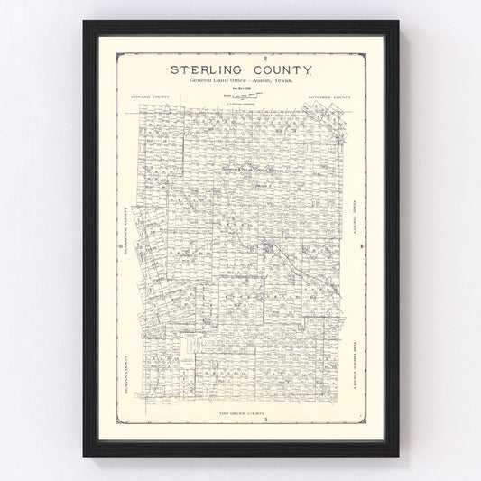 Vintage map of Sterling County, Texas, 1926