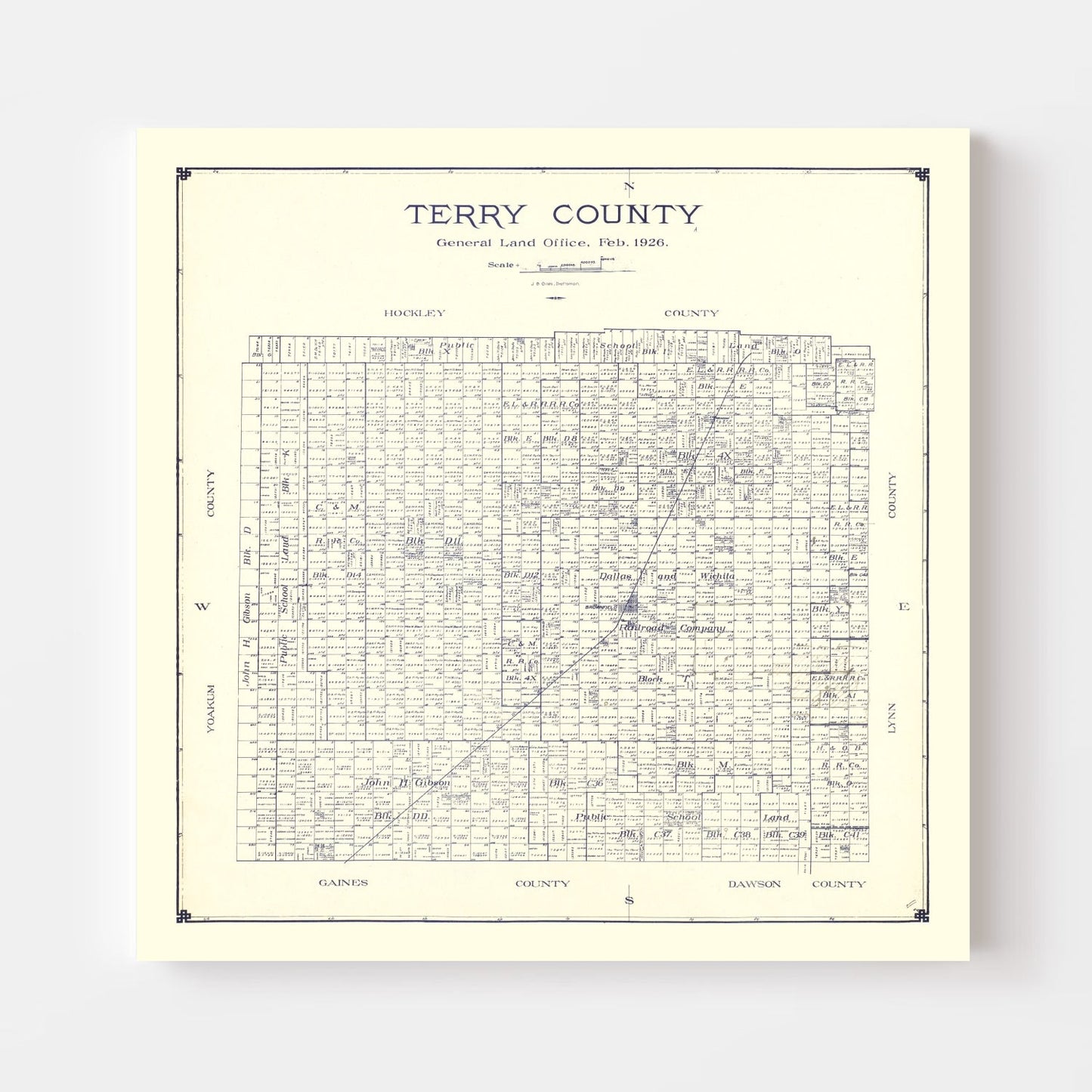 Vintage Map of Terry County, Texas, 1926