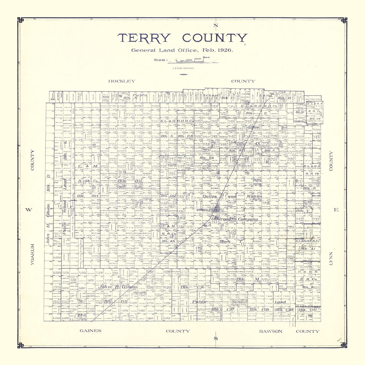 Vintage Map of Terry County, Texas, 1926