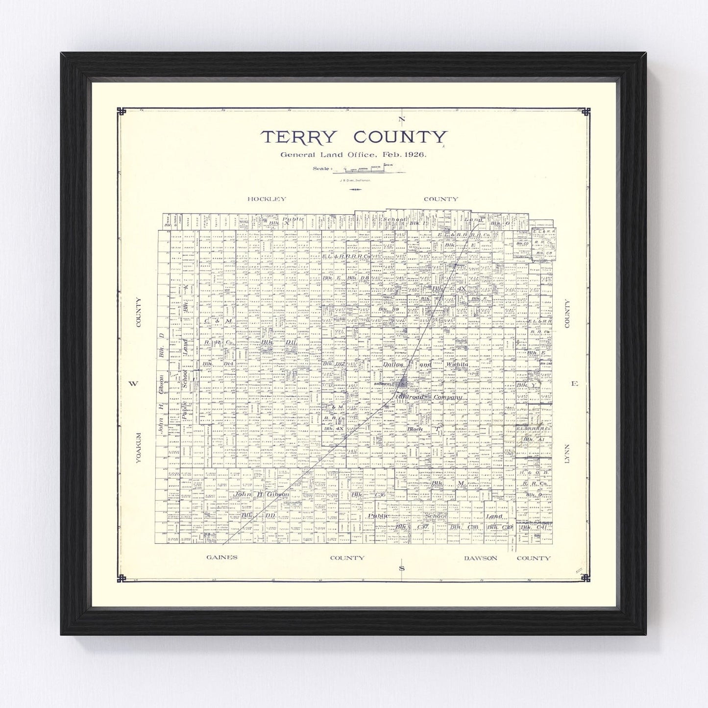 vintage map of Terry County, Texas, 1926