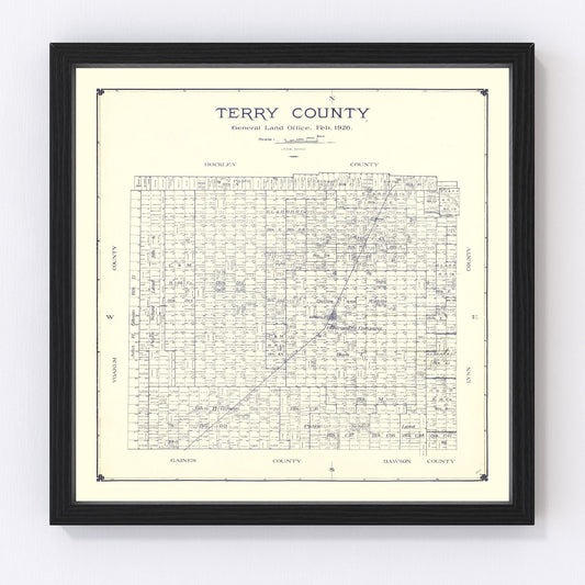 vintage map of Terry County, Texas, 1926