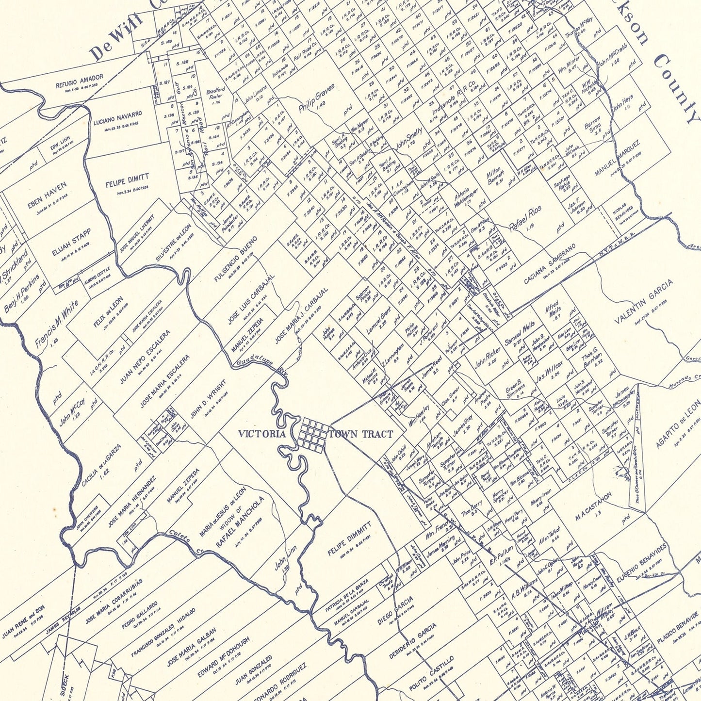 Vintage Map of Victoria County, Texas, 1921