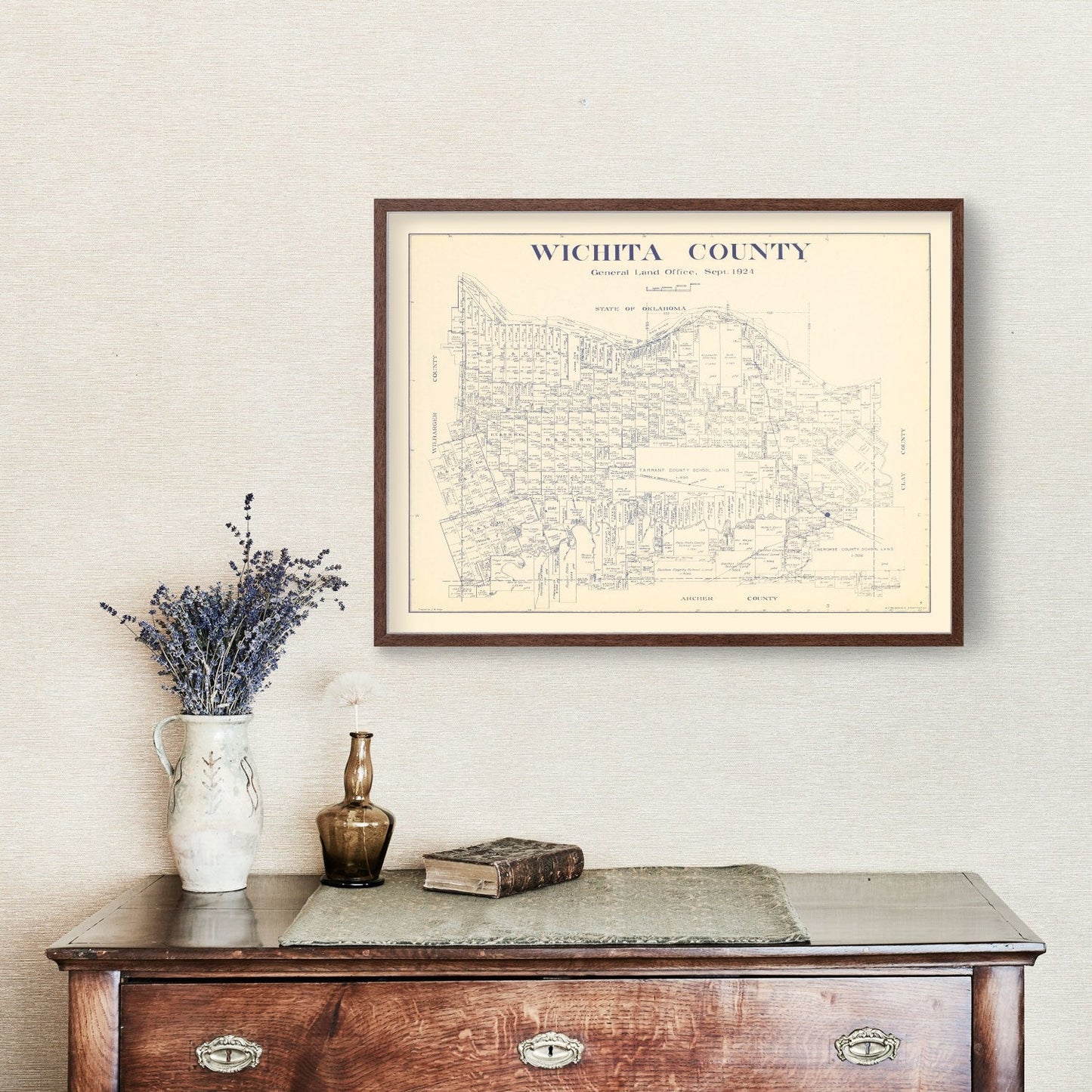 Vintage Map of Wichita County, Texas, 1924