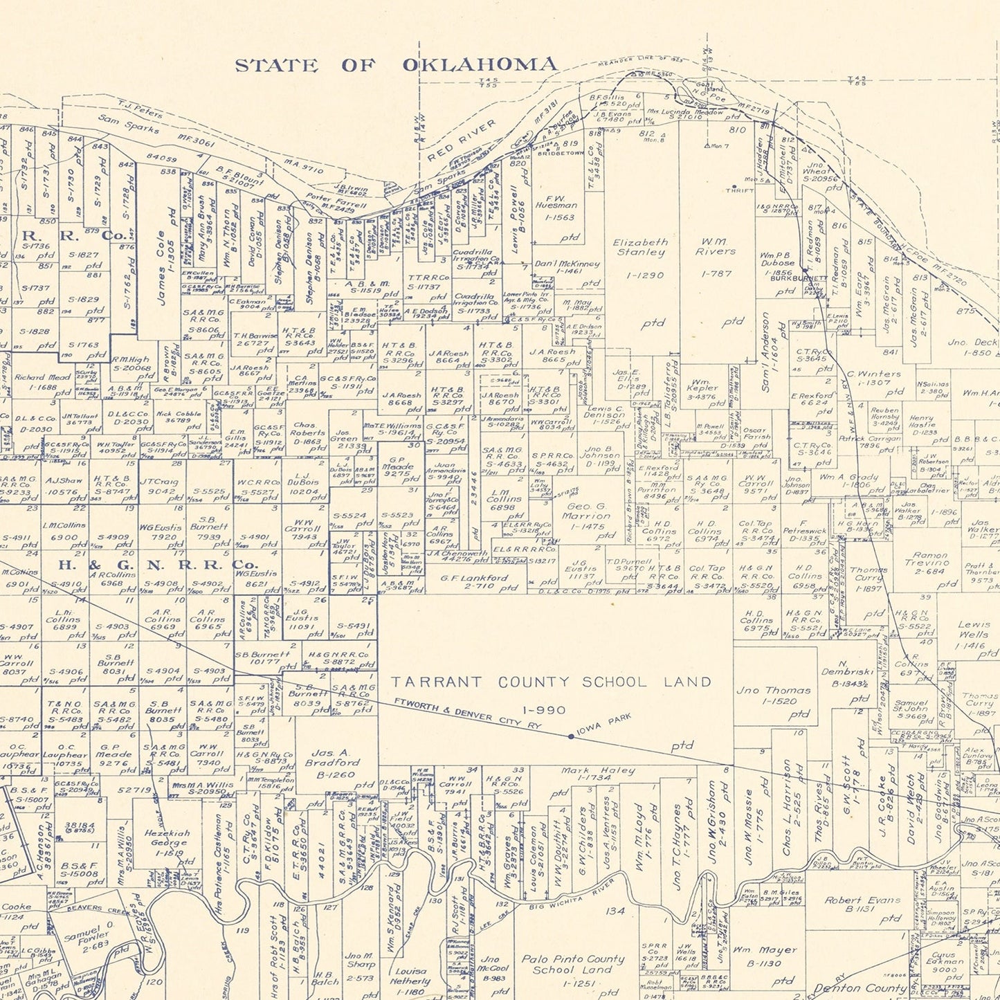 Vintage Map of Wichita County, Texas, 1924