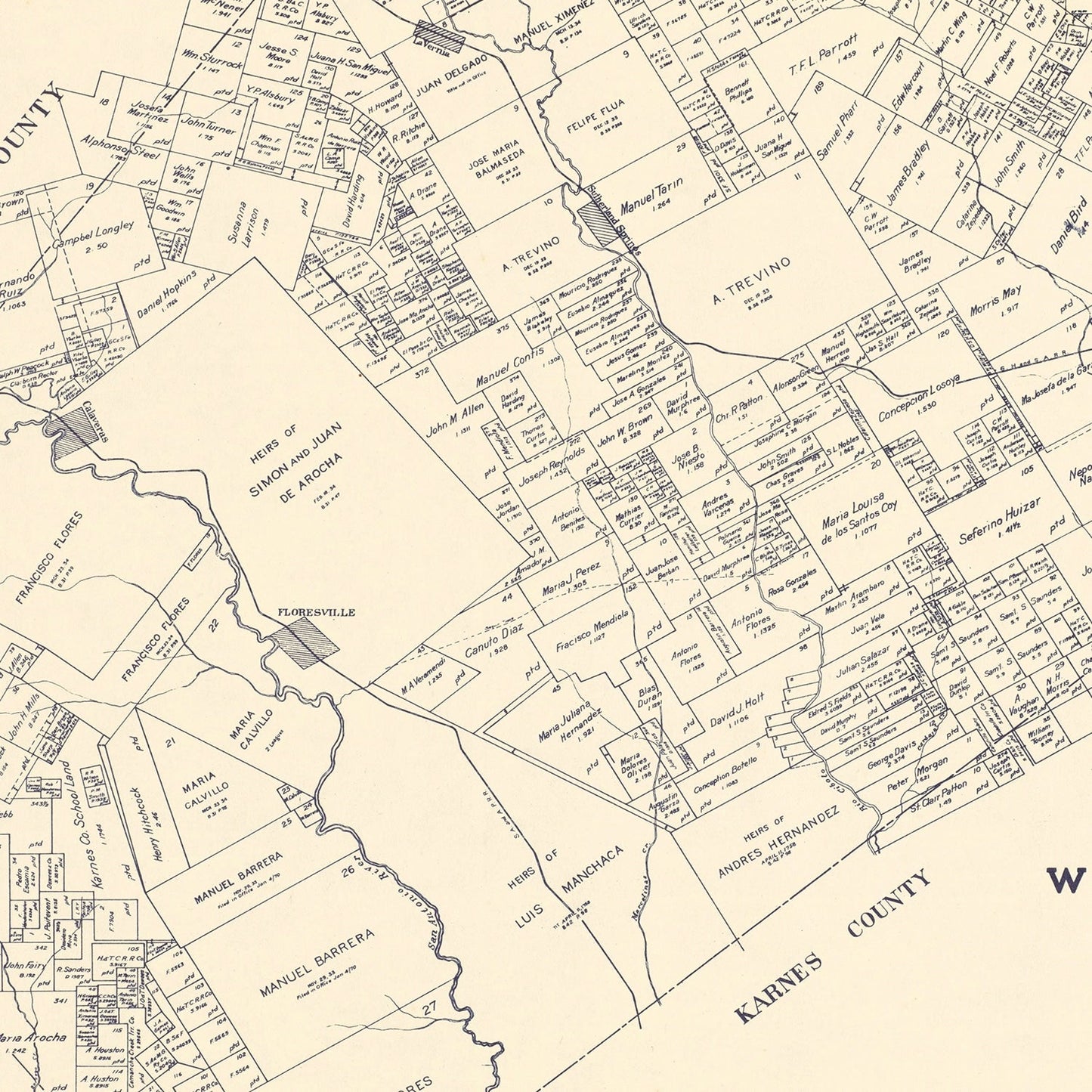 Vintage Map of Wilson County, Texas, 1921