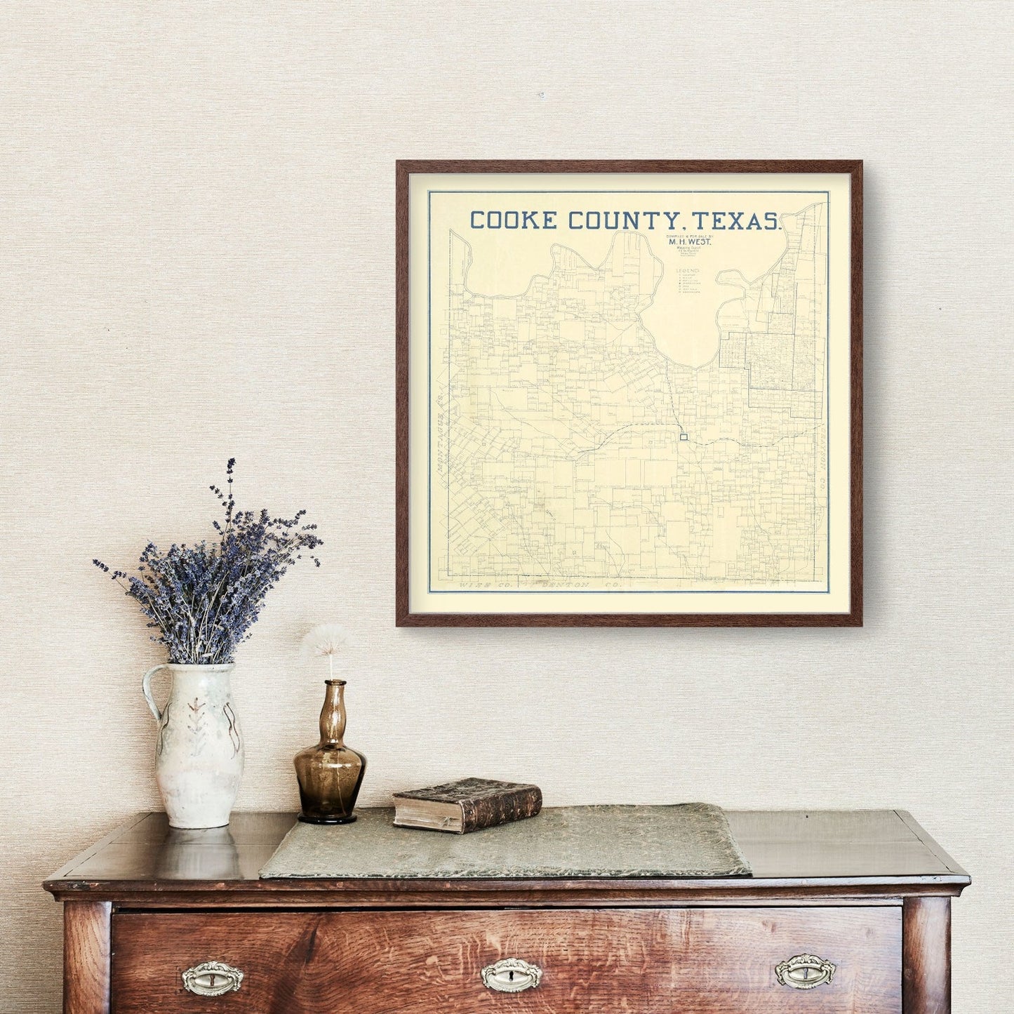 Vintage Map of Cooke County, Texas, 1920