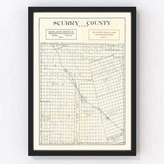 vintage map of Scurry County, Texas, 1923
