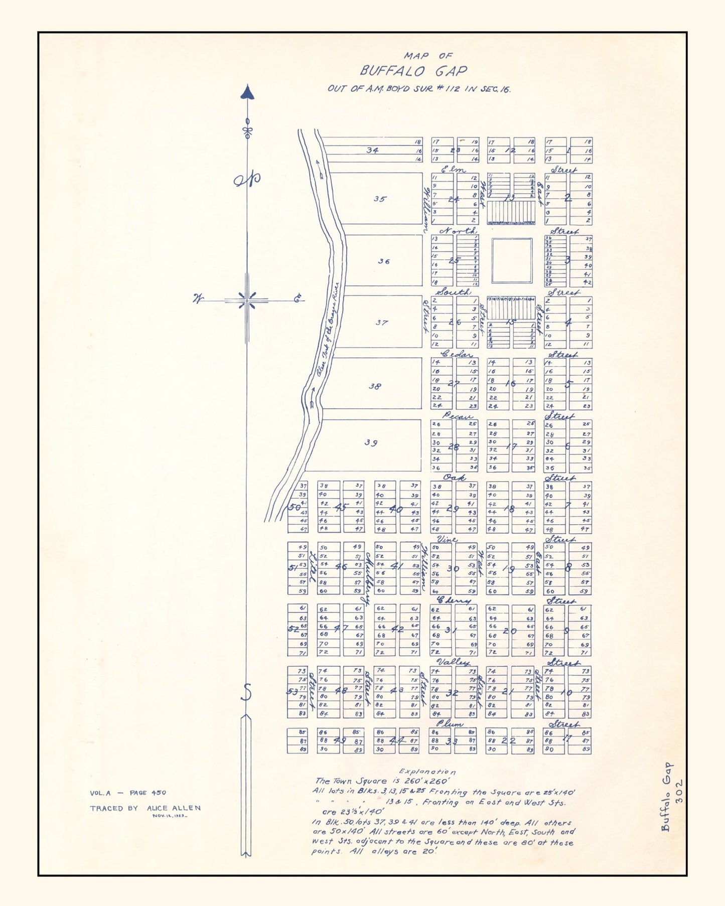 Vintage Map of Buffalo Gap, Texas 1929