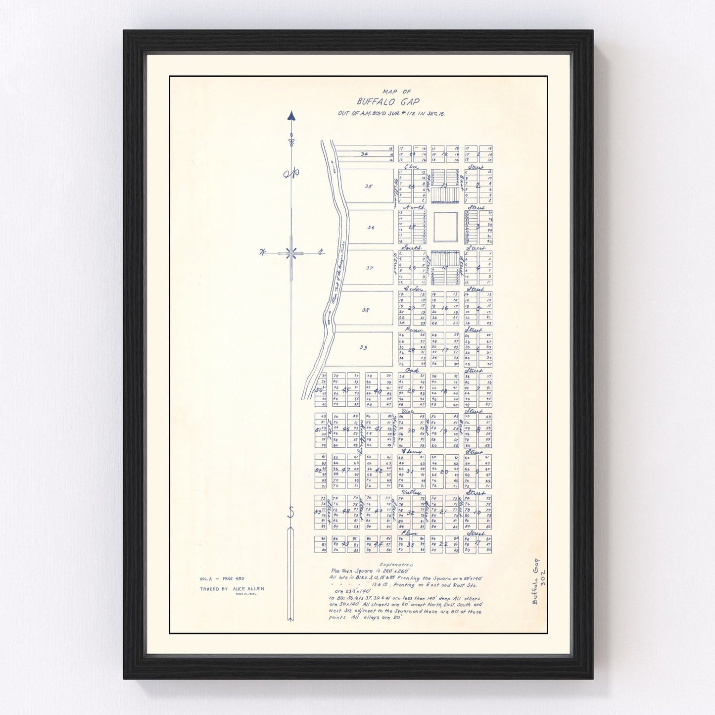 Vintage map of Buffalo Gap, Texas, 1929