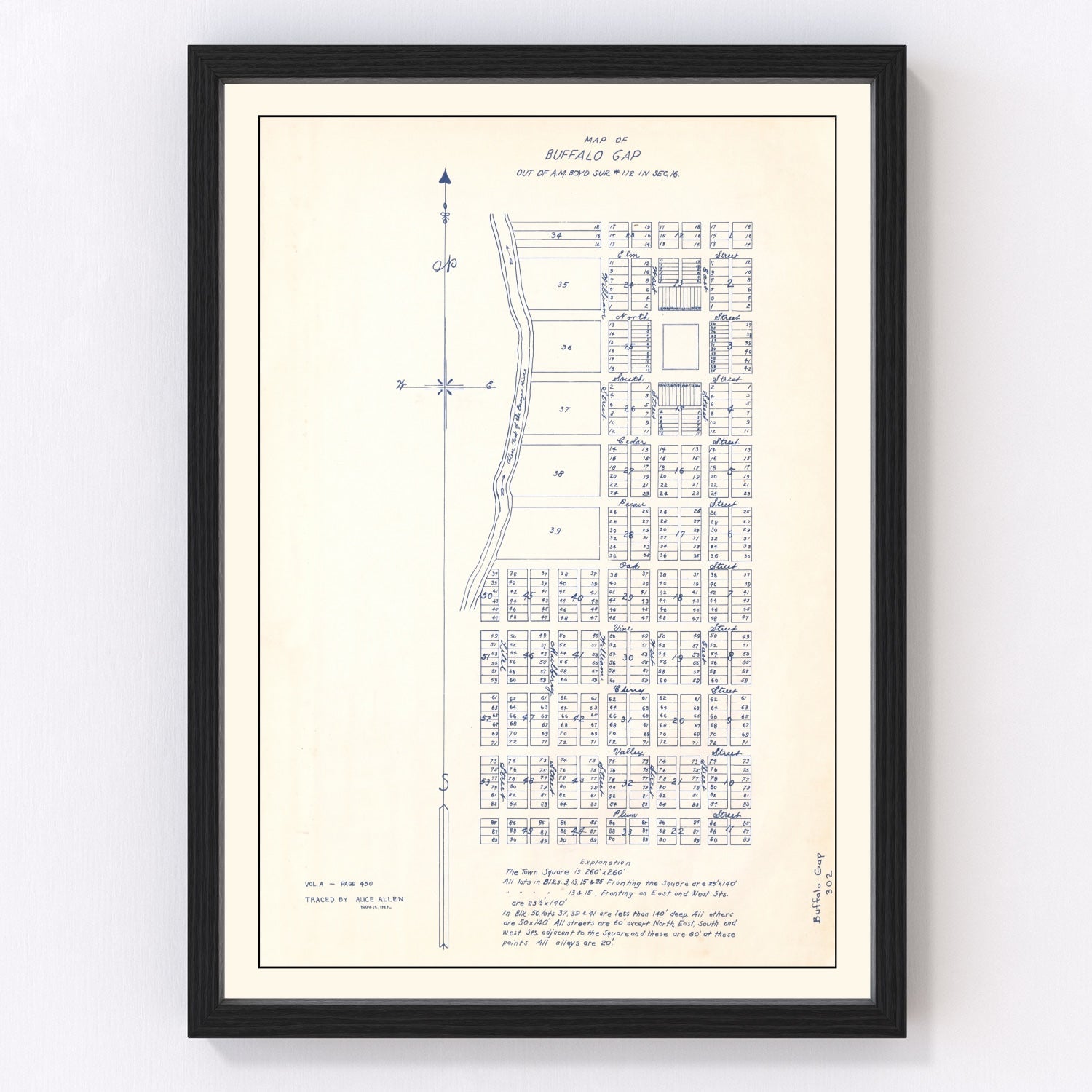 Vintage map of Buffalo Gap, Texas, 1929