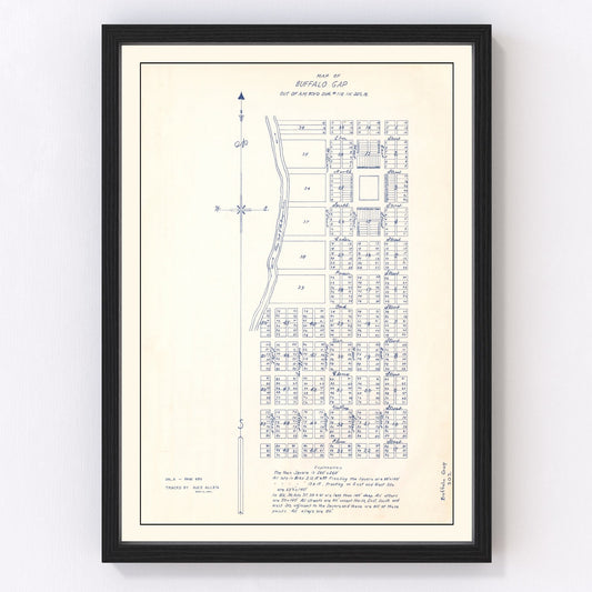 Vintage map of Buffalo Gap, Texas, 1929