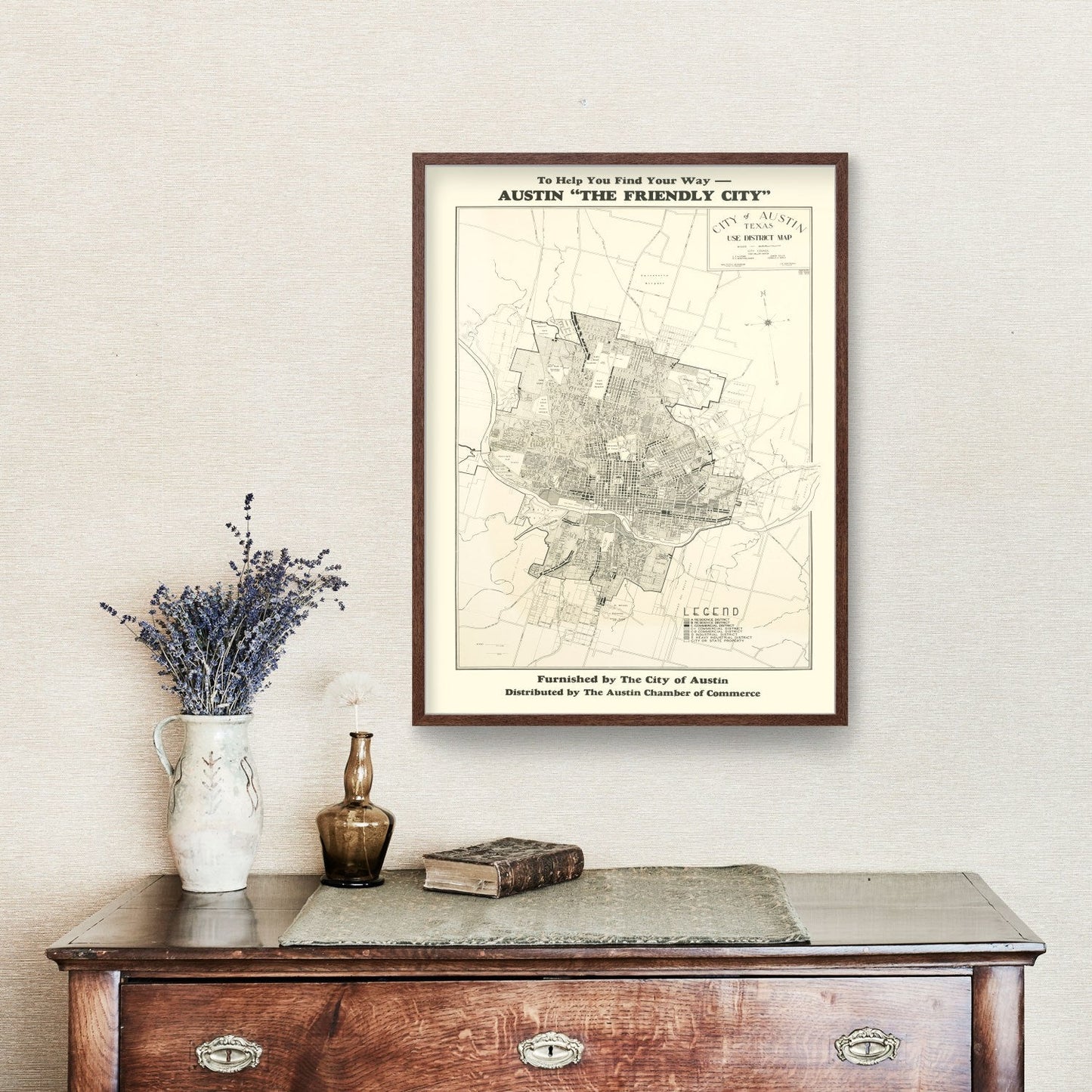 Vintage Map of Austin, Texas, 1943