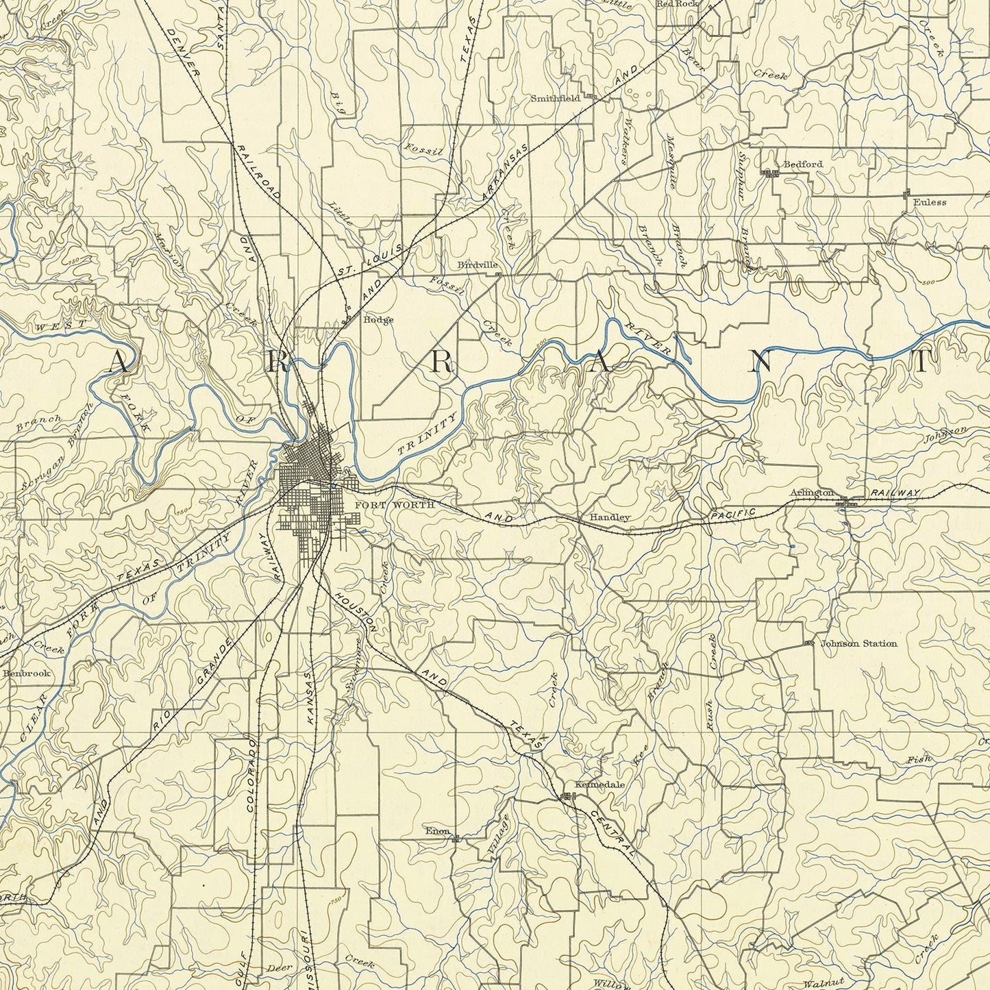 Vintage Map of Fort Worth, Texas, 1949