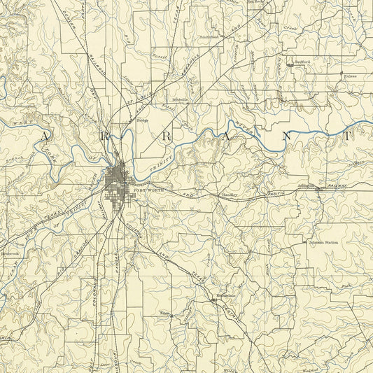 Vintage Map of Fort Worth, Texas, 1949