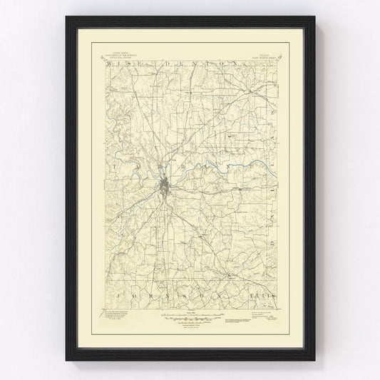 vintage map of Fort Worth, Texas, 1949
