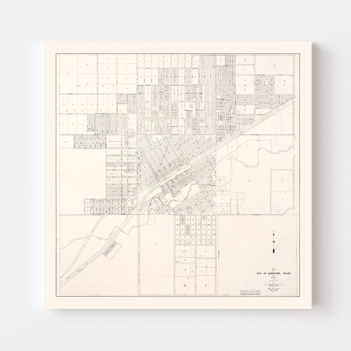 Vintage Map of Abilene, Texas, 1930