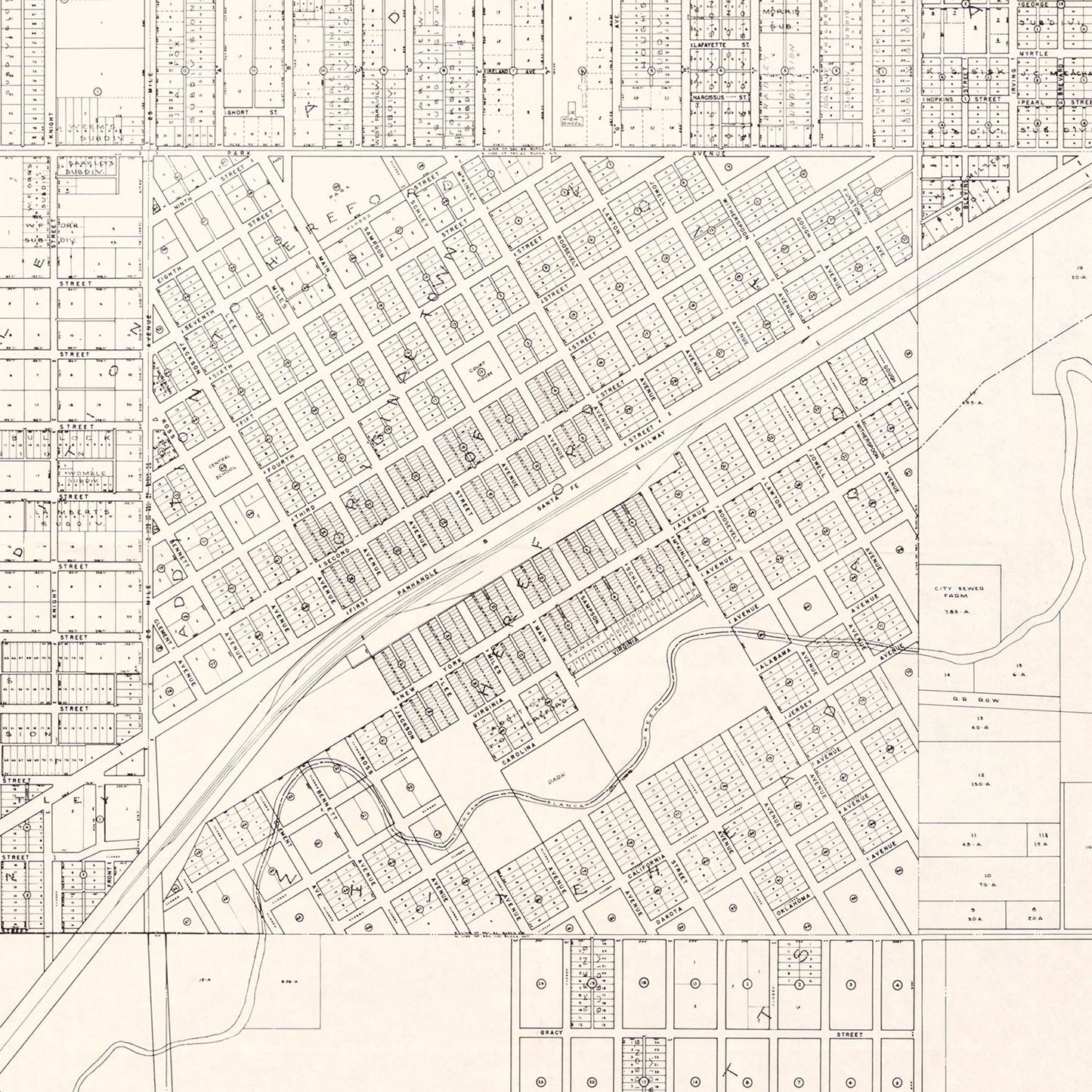 Vintage Map of Abilene, Texas, 1930