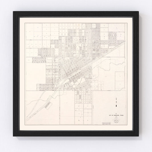 Vintage map of Abilene, Texas, 1930 - restored oil boom era Taylor County map
