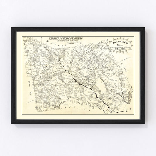 Vintage map of Montgomery County, Texas, 1933
