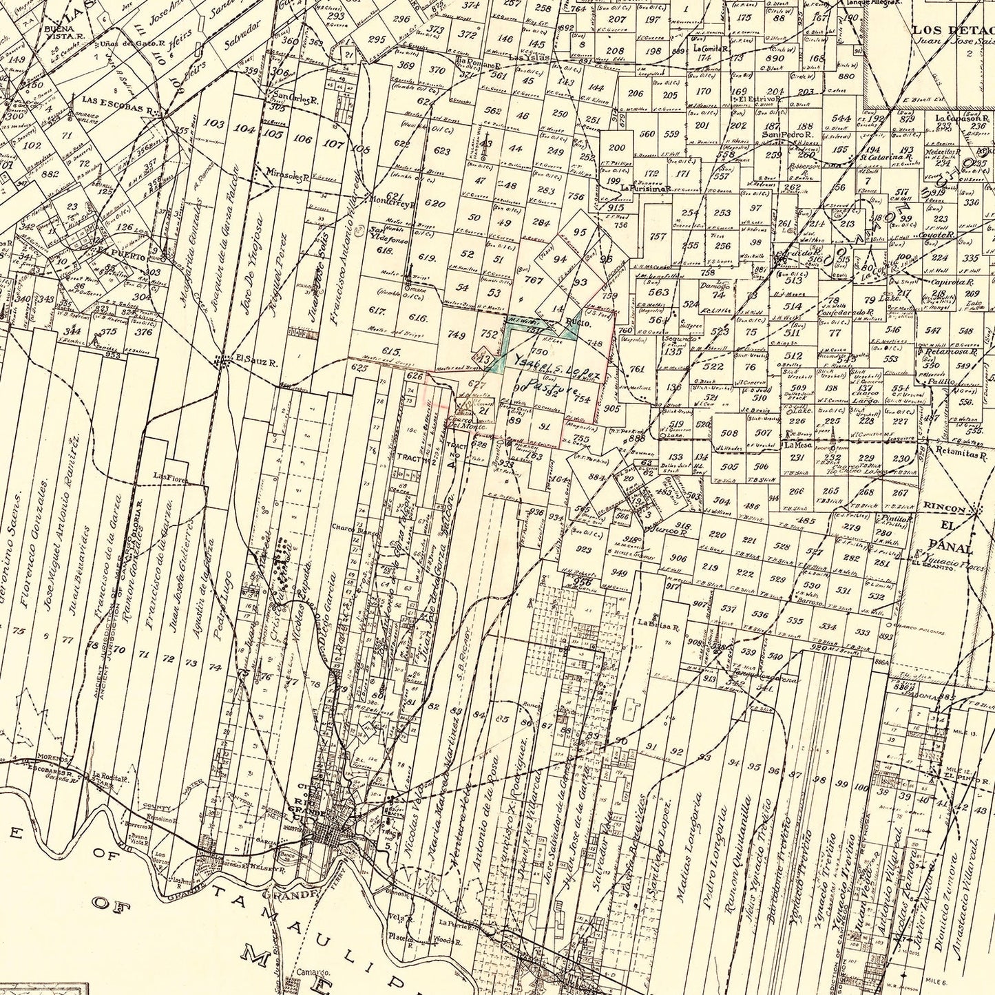 Vintage Map of Starr County, Texas, 1935