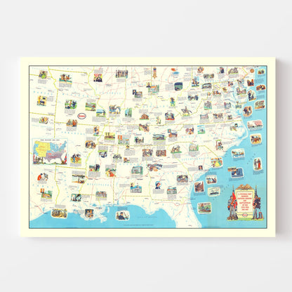 Vintage Map of Civil War Battlefields, 1861