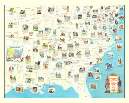 Vintage Map of Civil War Battlefields, 1861