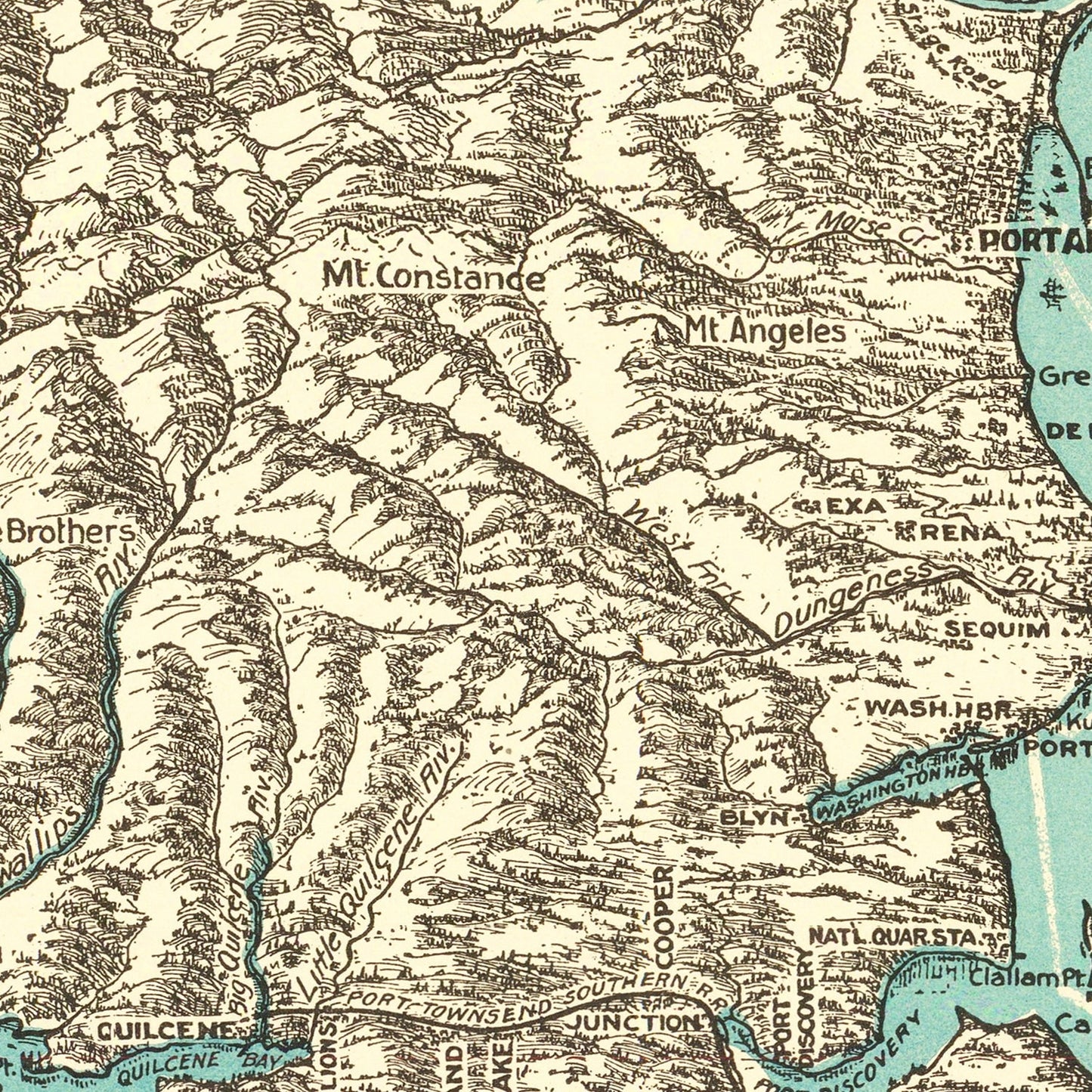 Vintage Map of Puget Sound, Washington, 1910