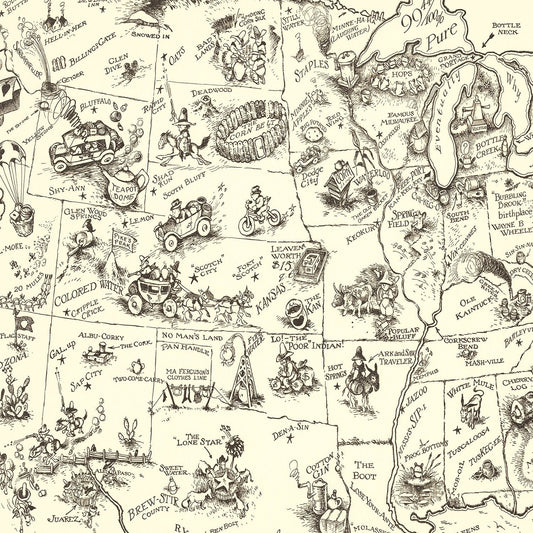 Vintage Bootlegger's Map of the United States, 1926