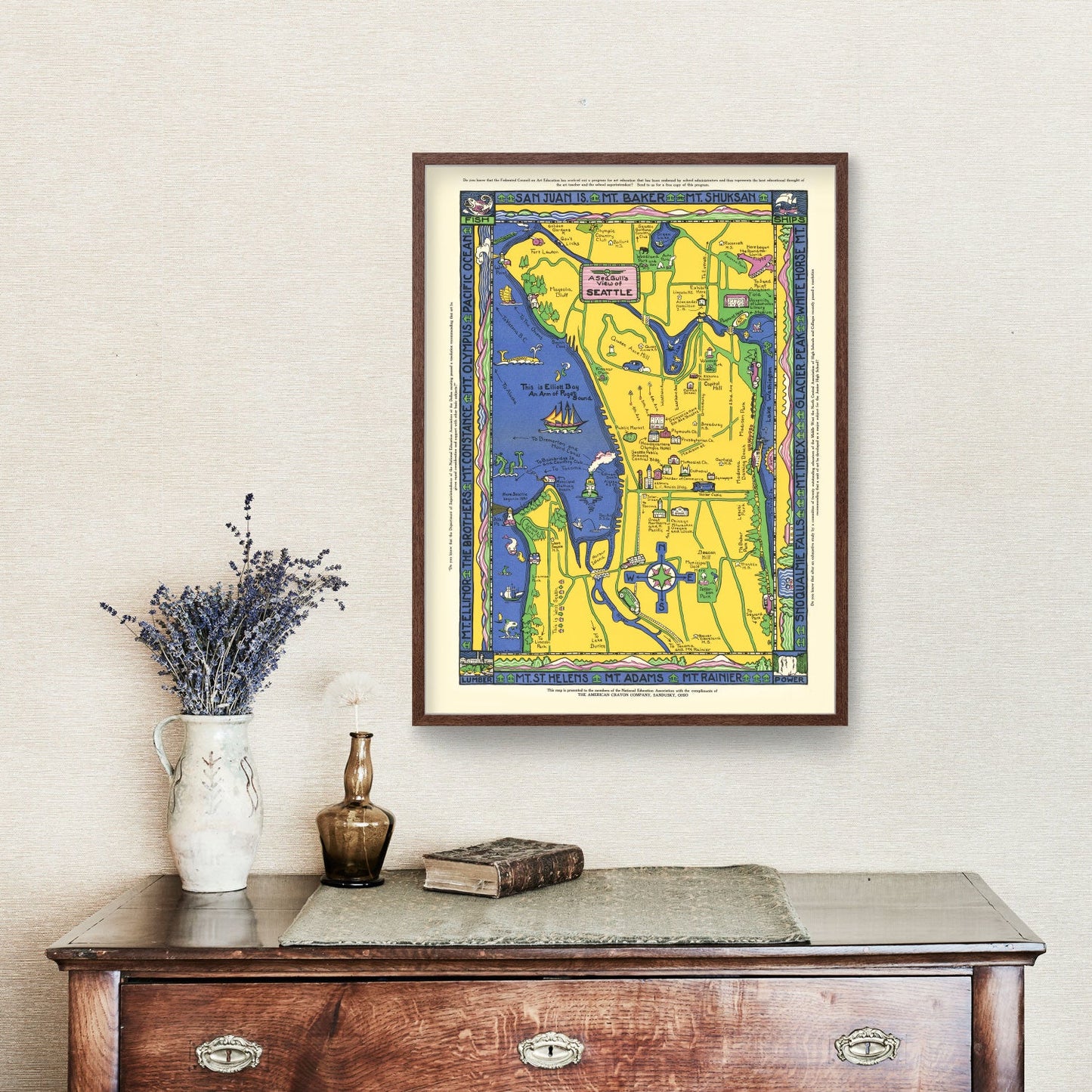 Vintage Map of Seattle, Washington, 1927