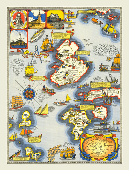 Vintage Isle of Shoals Map, 1927