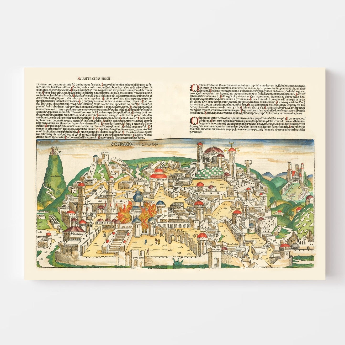 Vintage Holy Land Map, 1493