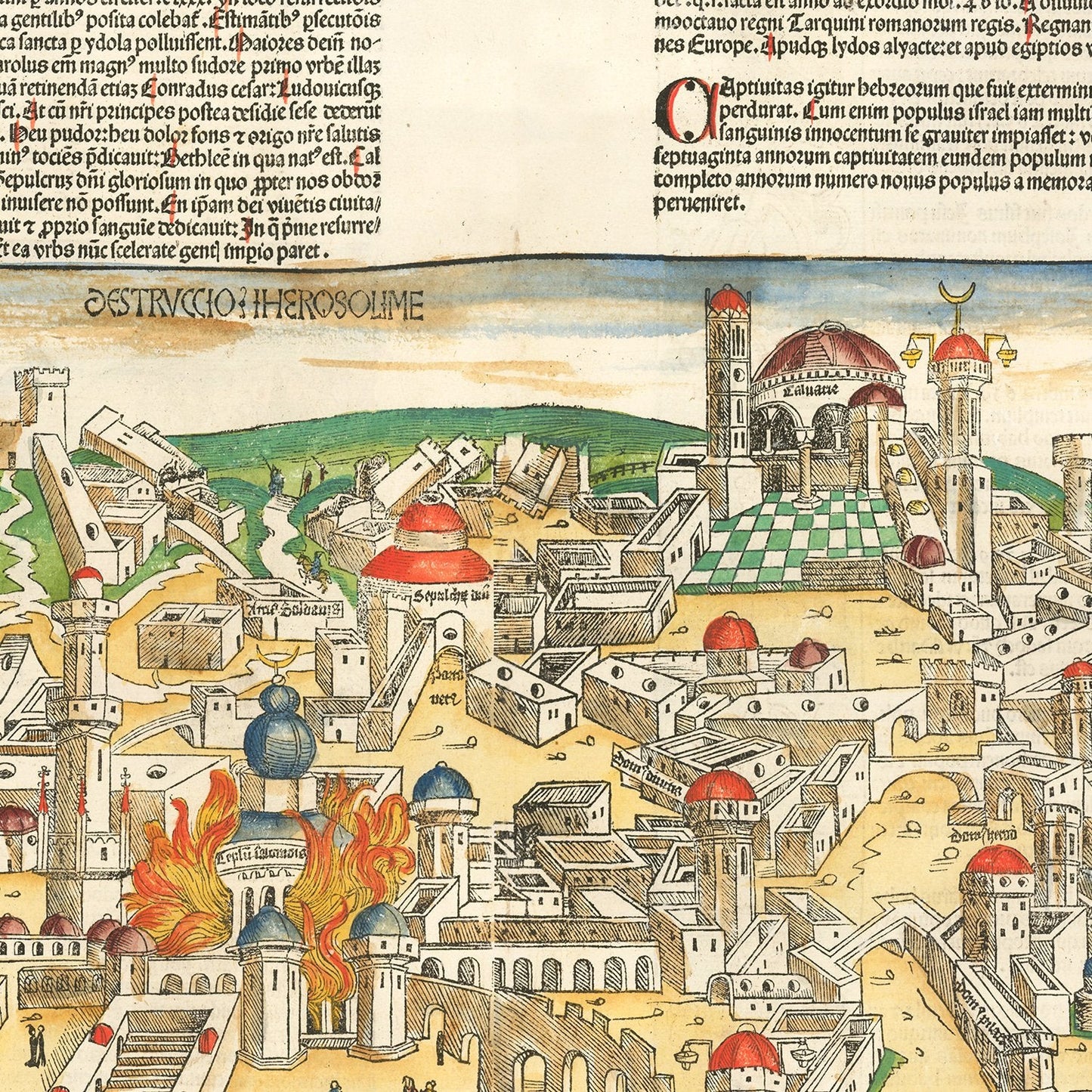 Vintage Holy Land Map, 1493