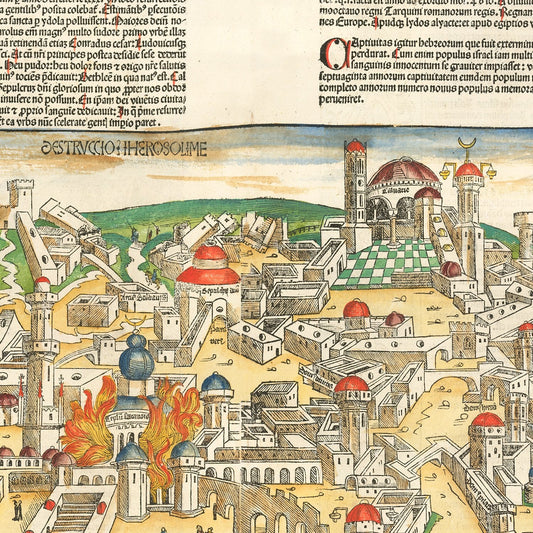 Vintage Holy Land Map, 1493