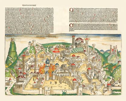 Vintage Holy Land Map, 1493