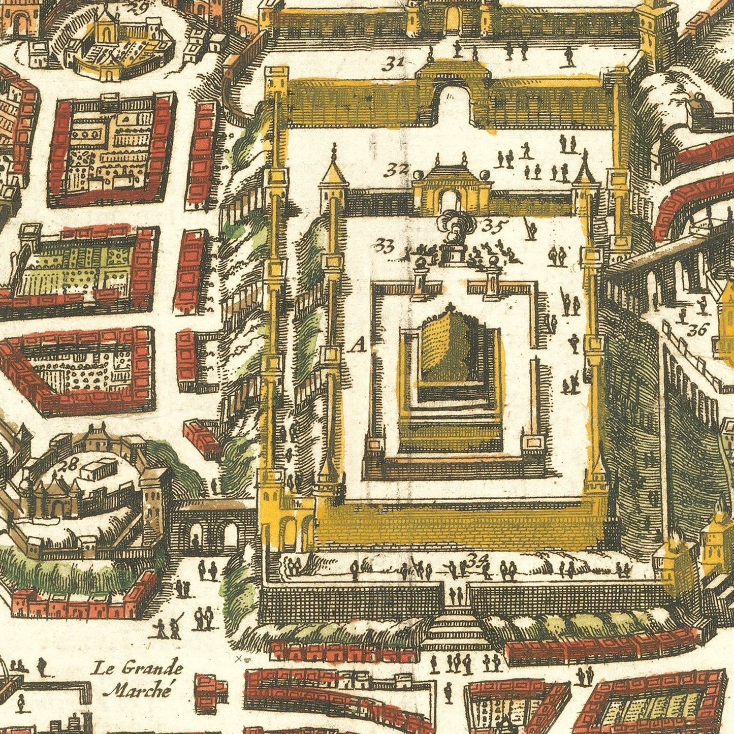 Vintage Map of Jerusalem, Israel, 1700
