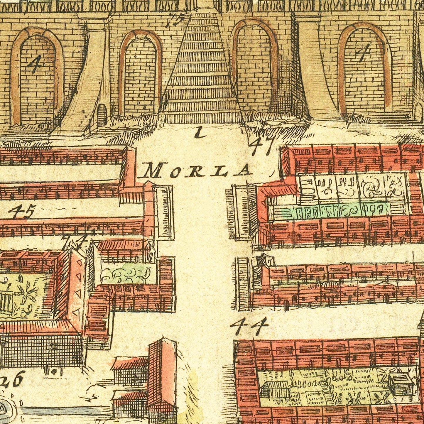 Vintage Map of Jerusalem, Israel, 1702