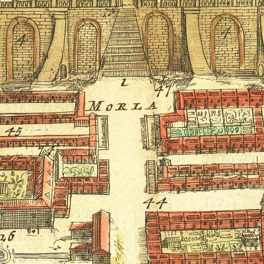 Vintage Map of Jerusalem, Israel, 1702