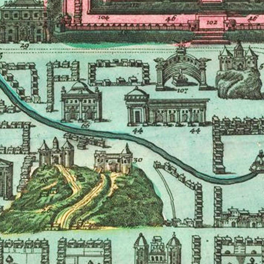 Vintage Map of Jerusalem, Israel, 1730