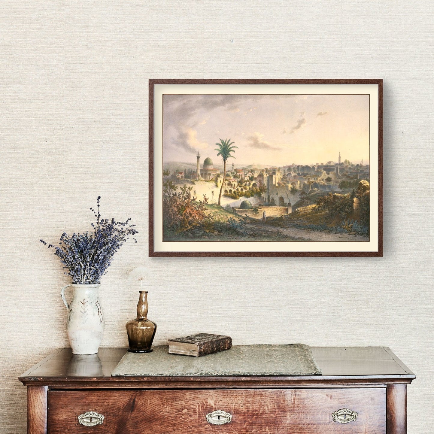 Vintage Map of Jerusalem, Israel, 1838
