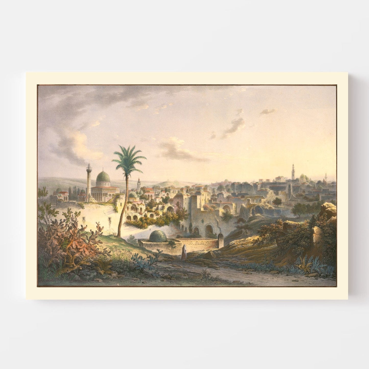 Vintage Map of Jerusalem, Israel, 1838