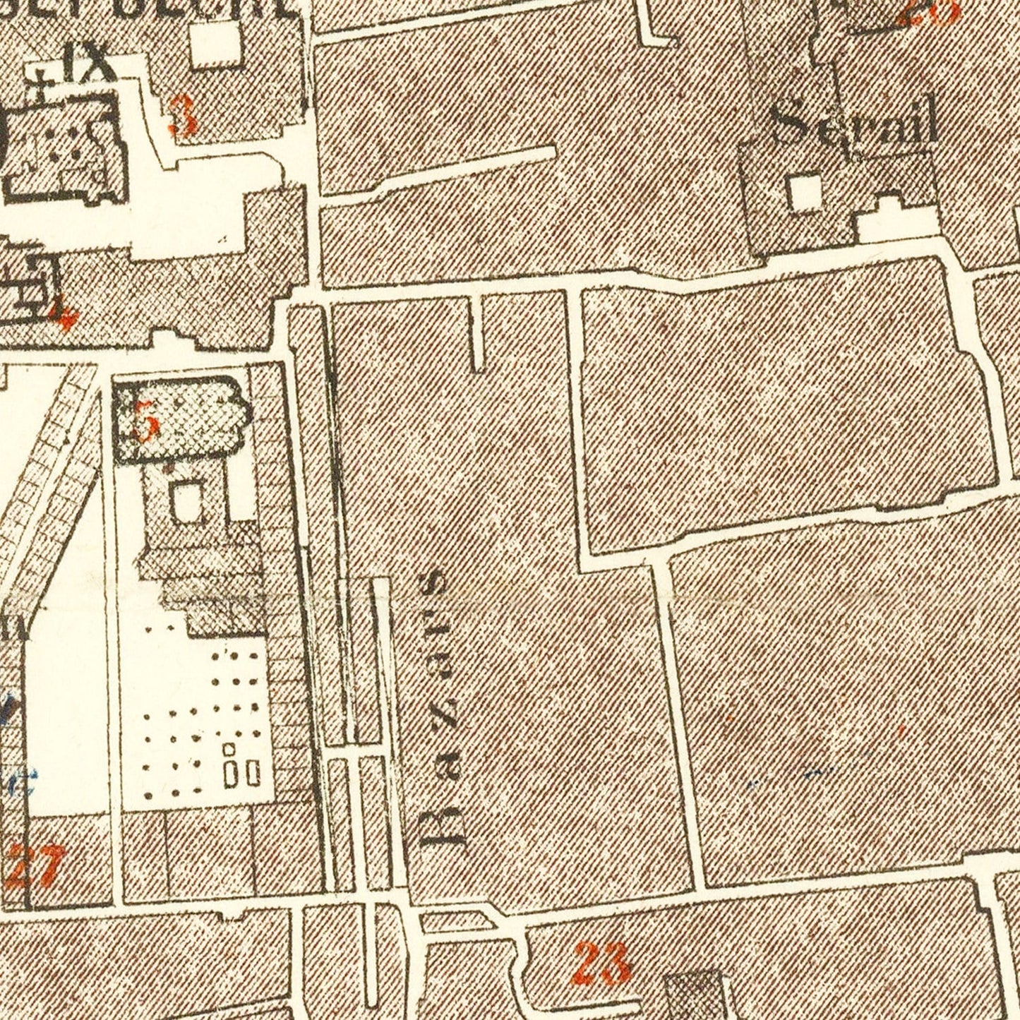 Vintage Map of Jerusalem, Israel, 1900
