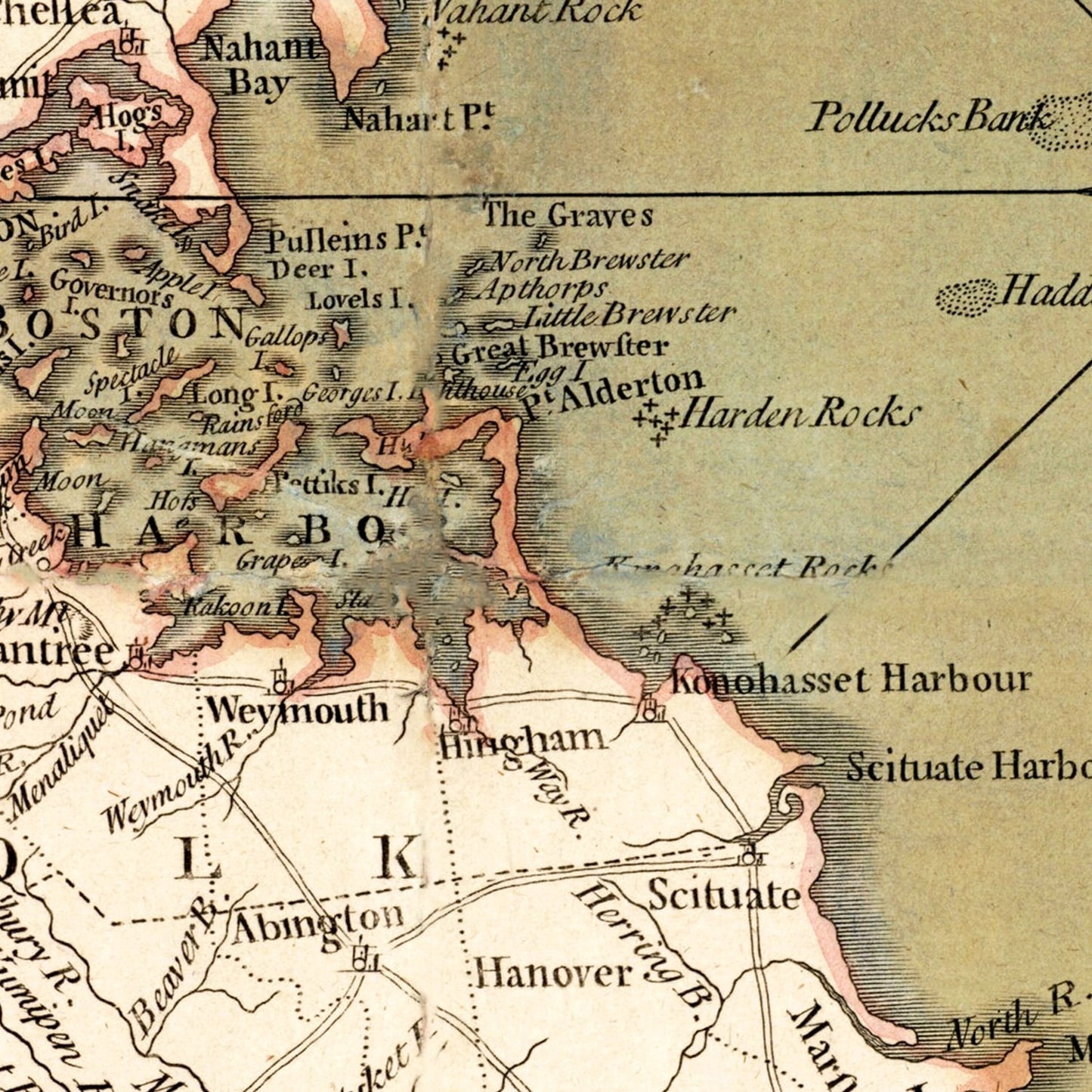 Vintage Map of the Seat of War in New England, 1775