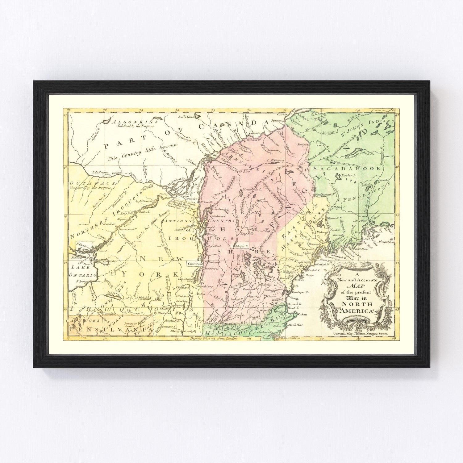 vintage map of the French and Indian War, 1757