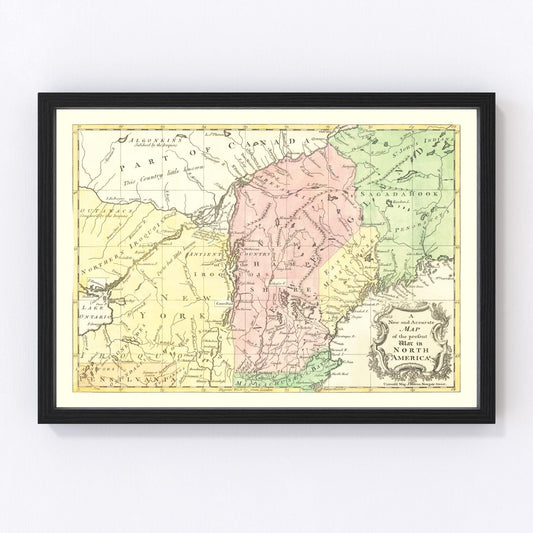 vintage map of the French and Indian War, 1757